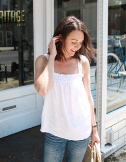 flowy white top for summer