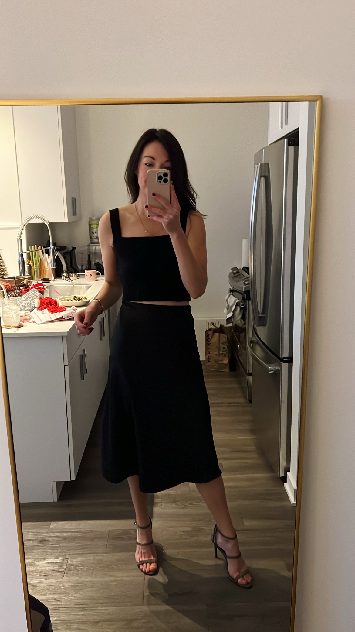 affordable black slip skirt
